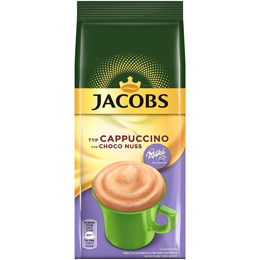 Jacobs Cappuccino Choco Nut smaksatt snabbkaffe 500 g