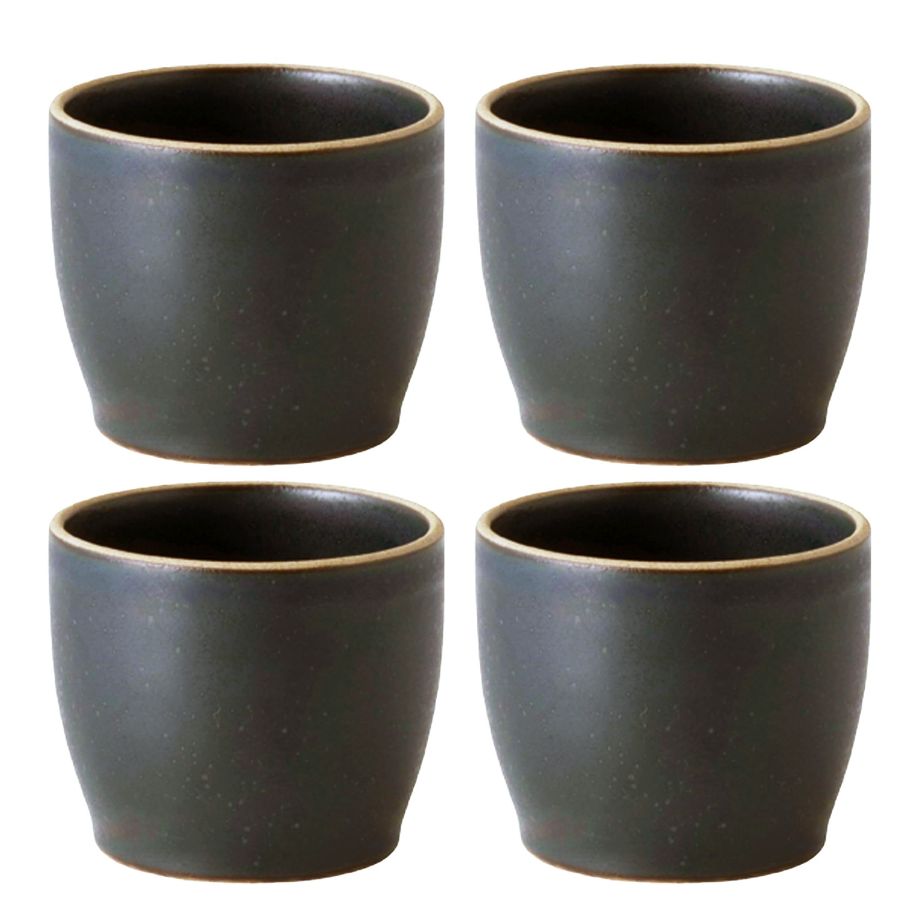 Kinto NORI Ceramic Tumbler 4 x 200 ml, Black