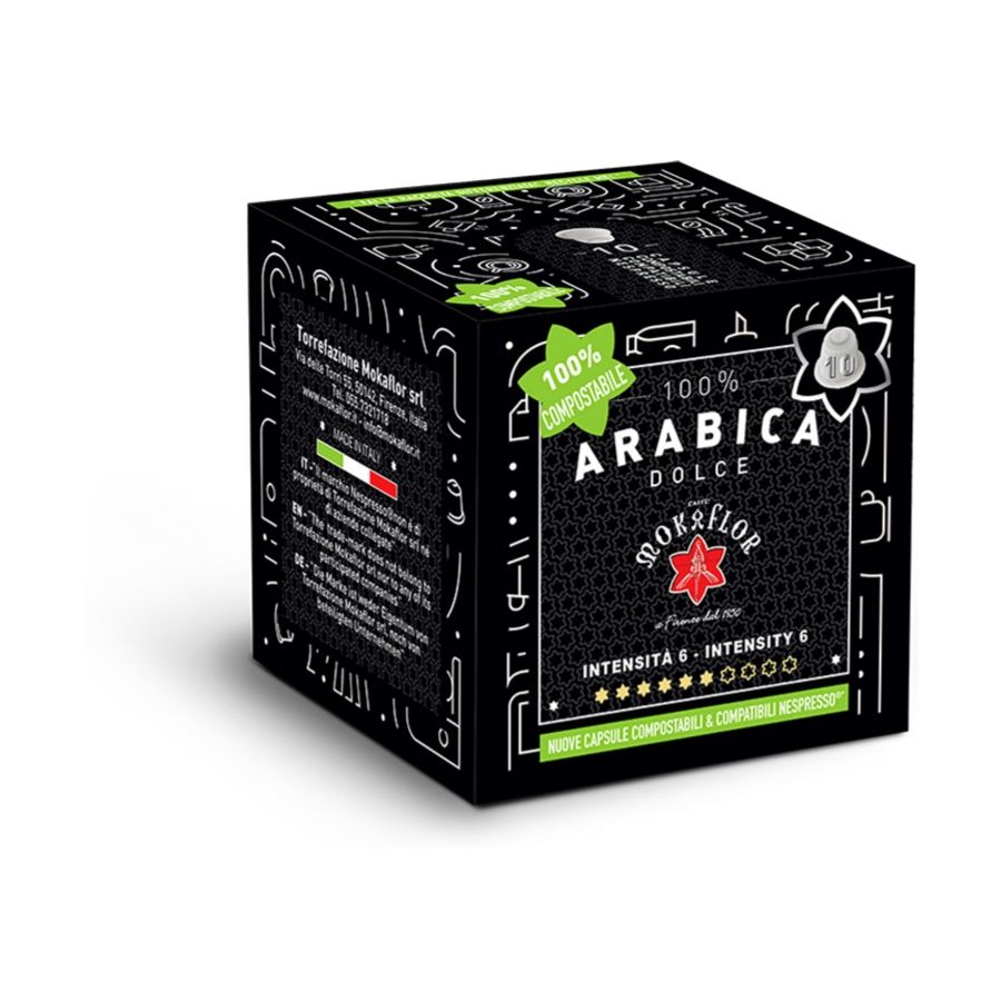 Mokaflor 100 % Arabica Dolce Nespresso-kompatibla kaffekapslar 10 st.