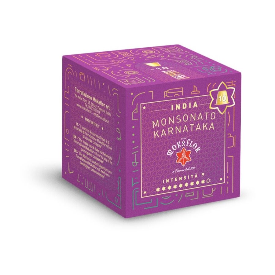 Mokaflor India Monsonato Karnataka Nespresso-kompatibla kaffekapslar 10 st.