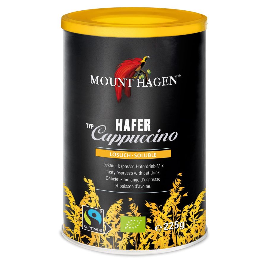 Mount Hagen Cappuccino veganskt snabbkaffe 225 g burk
