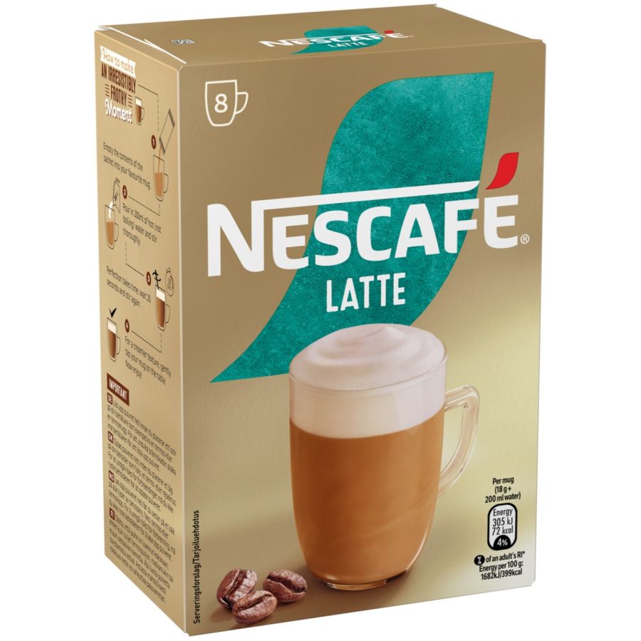 Nescafé Latte specialsnabbkaffe 8 x 18 g