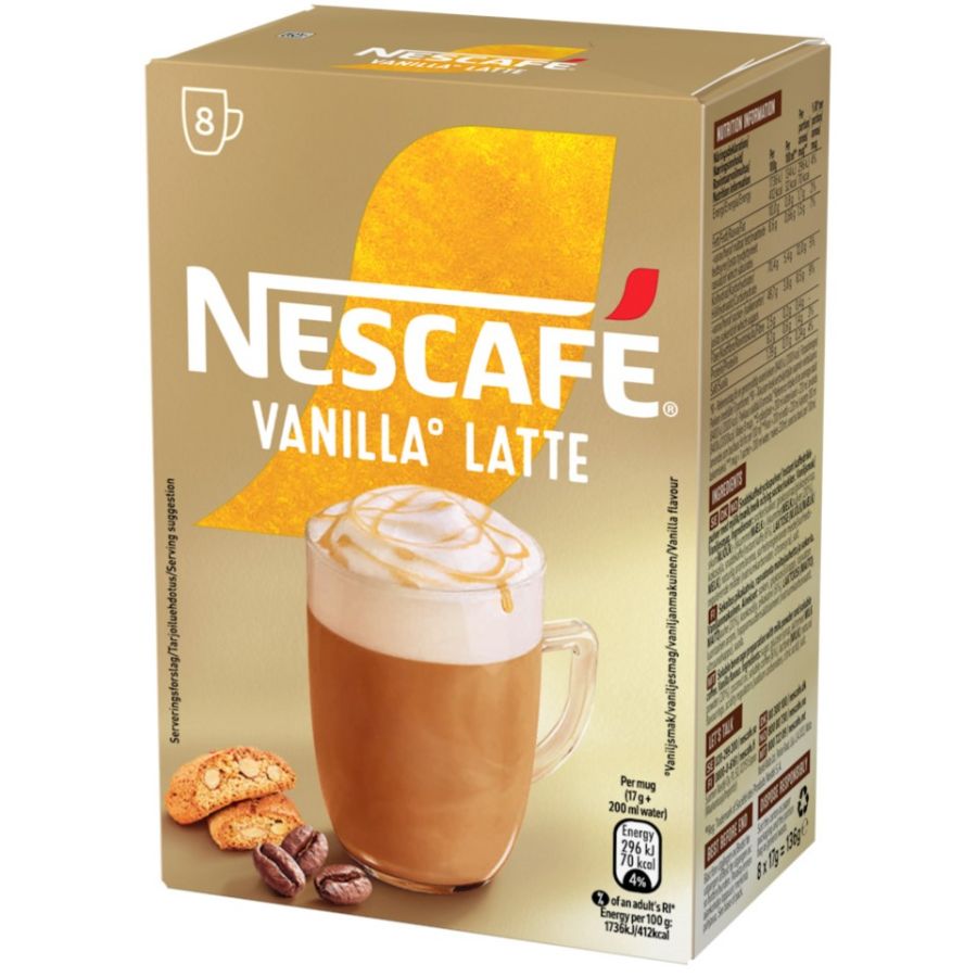 Nescafé Vanilla Latte specialsnabbkaffe 8 x 17 g