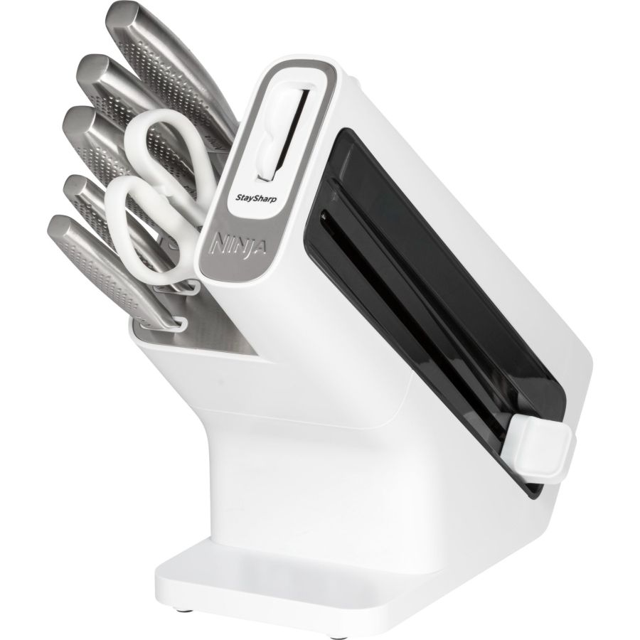 NINJA StaySharp Knife Block With Sharpener, White