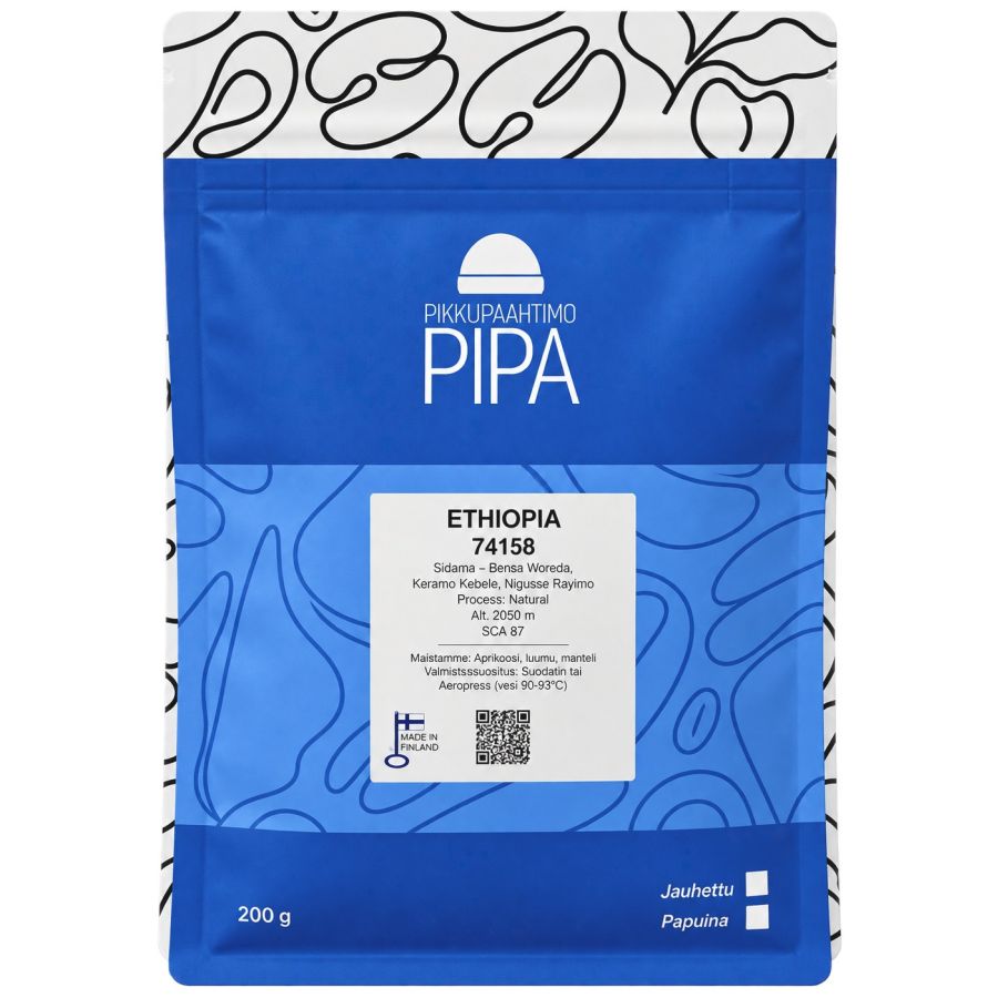 Pikkupaahtimo Pipa Ethiopia 74158 200 g kaffebönor