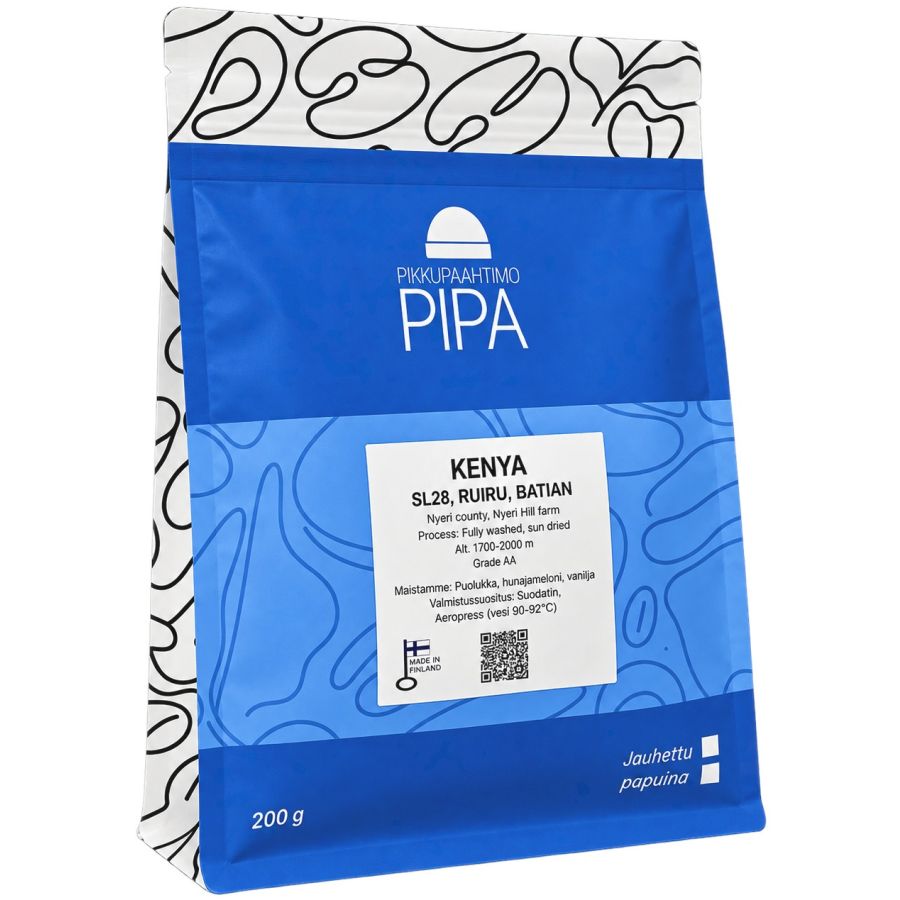 Pikkupaahtimo Pipa Kenya SL28, Ruiru, Batian 200 g kaffebönor