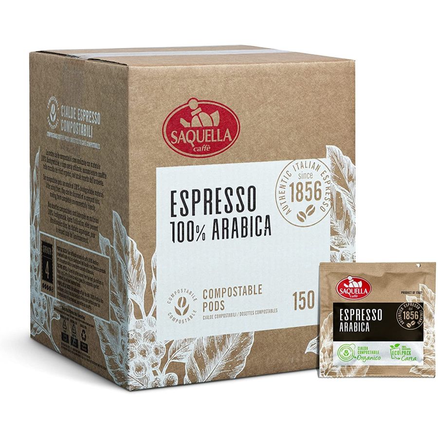 Saquella Espresso 100 % Arabica espresso pods 150 st