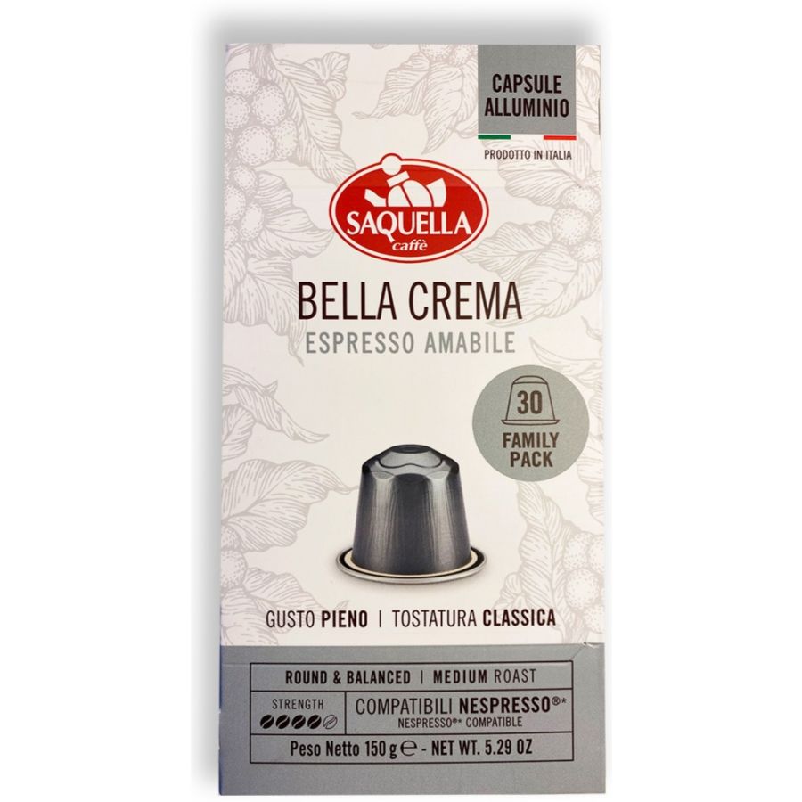 Saquella Saquella NEW Bella Crema Nespresso-kompatibel kaffekapsel 30 st