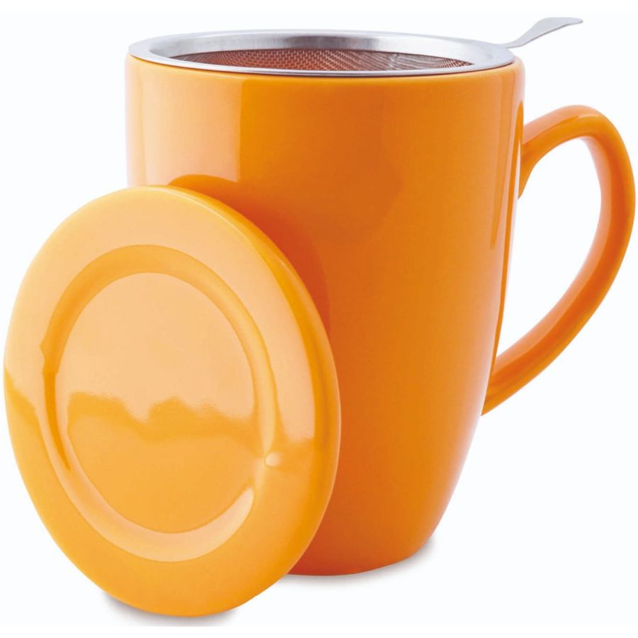 Shamila temugg med lock & tesil 350 ml, orange