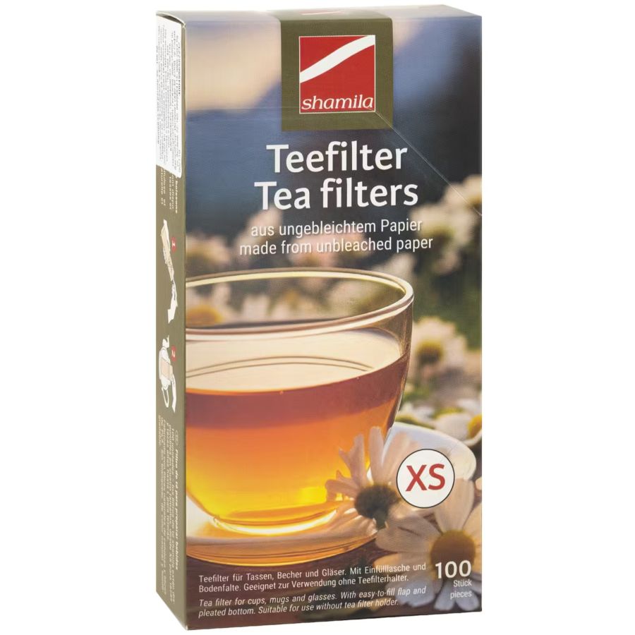 Shamila oblekt pappersfilter för te 100 st, storlek XS
