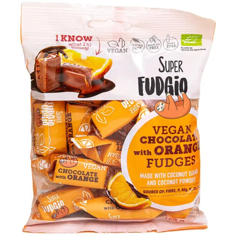 Super Fudgio vegansk apelsin-choklad fudge 150 g