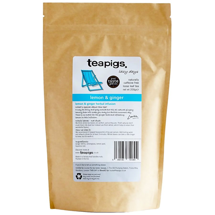 Teapigs Lemon & Ginger lösbladigt te 200 g
