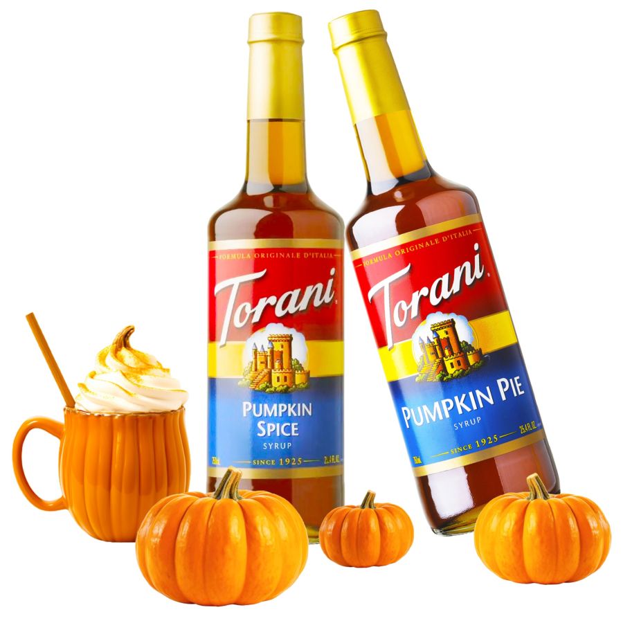Torani Pumpkin Pie 750 ml + Torani Pumpkin Spice 750 ml smaksirap