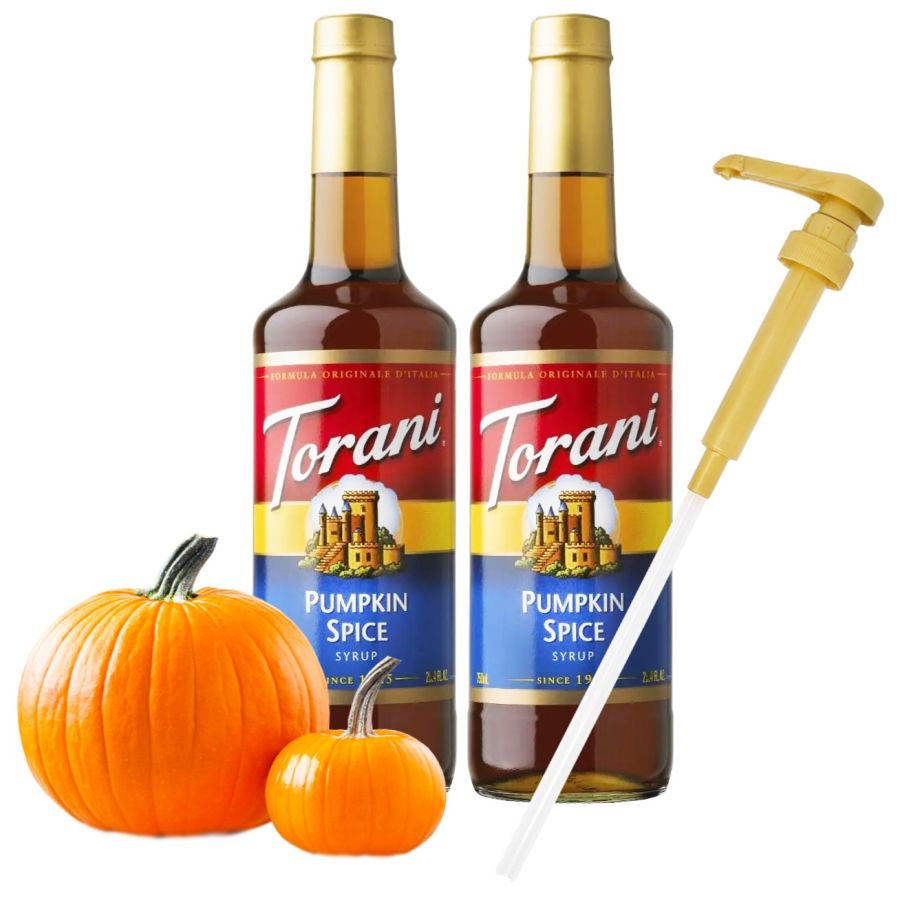 Torani Pumpkin Spice Syrup 2 x 750 ml + Pump