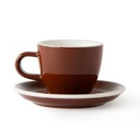 Acme Demitasse Espresso Cup 70 ml + Saucer 11 cm, Weka Brown