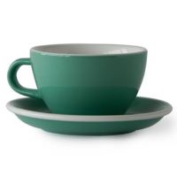 Acme Large Latte Cup 280 ml + Saucer 15 cm, Feijoa Green