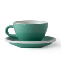 Acme Medium Cappuccino Cup 190 ml + Saucer 14 cm, Feijoa Green
