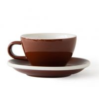 Acme Medium Cappuccino Cup 190 ml + Saucer 14 cm, Weka Brown