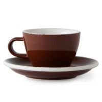 Acme Small Cappuccino Cup 150 ml + Saucer 14 cm, Weka Brown