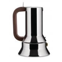 Alessi 9090 Stovetop Espresso Coffee Maker 3 Cups, Brown Handle