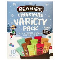 Beanies Christmas Variety Pack 10 Flavoured Instant Coffee Sticks