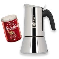 Bialetti Venus 10 koppars mokabryggare + Lucaffé Classic 250 g malet kaffe