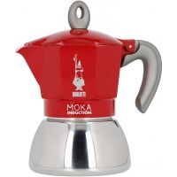 Bialetti Moka Induction Red Stovetop Espresso Maker, 4 Cups