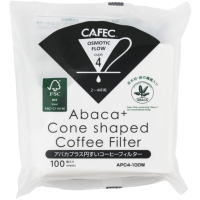 CAFEC Abaca+ Cone Shaped Coffee Filter filterpapper 4 koppar, vit 100 st