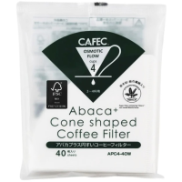 CAFEC Abaca+ Cone Shaped Coffee Filter filterpapper 4 koppar, vit 40 st