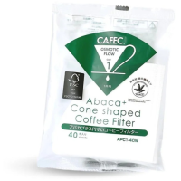 CAFEC Abaca+ Cone Shaped Coffee Filter filterpapper 1 kopp, vit 40 st.