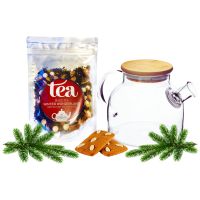 Crema Black Tea Winter Wonderland 100 g + Shamila Simplicity Glass Teapot 850 ml