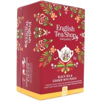 English Tea Shop Organic Black Tea & Ginger With Peach, 20 Tea Bags