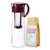 Hario Mizudashi Cold Brew Coffee Pot brun 1 l + Crema Ethiopia Sidamo 250 g