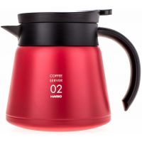 Hario V60 Insulated Stainless Steel Server storlek 02 600 ml, röd