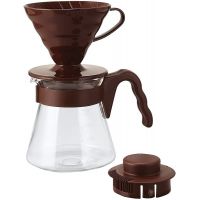 Hario V60-02 Pour Over Kit 700 ml, Brown