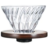 Hario V60 Walnut Wood Dripper storlek 02 filterhållare i glas