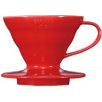 Hario V60 Ceramic Coffee Dripper Size 01, Red