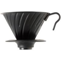 Hario V60 Steel Dripper Size 02 with Silicone Base, Matte Black