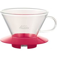 Kalita Wave #185 Glass Dripper filterhållare i glas, pink