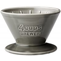 Kinto SCS Brewer filterhållare i porslin 4 koppar, grå
