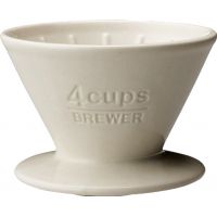 Kinto SCS Brewer filterhållare i porslin 4 koppar, vit