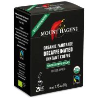 Mount Hagen koffeinfritt snabbkaffe, 25 x 2 g portionspåsar