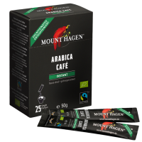Mount Hagen koffeinfritt snabbkaffe, 25 x 2 g portionspåsar