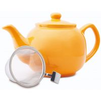 Shamila Ceramic Teapot with Strainer 1,2 l, Orange