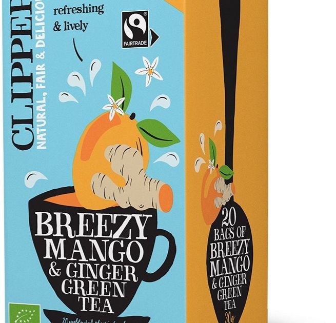 Clipper Breezy Mango & Ginger Organic Green Tea 20 tepåsar Crema