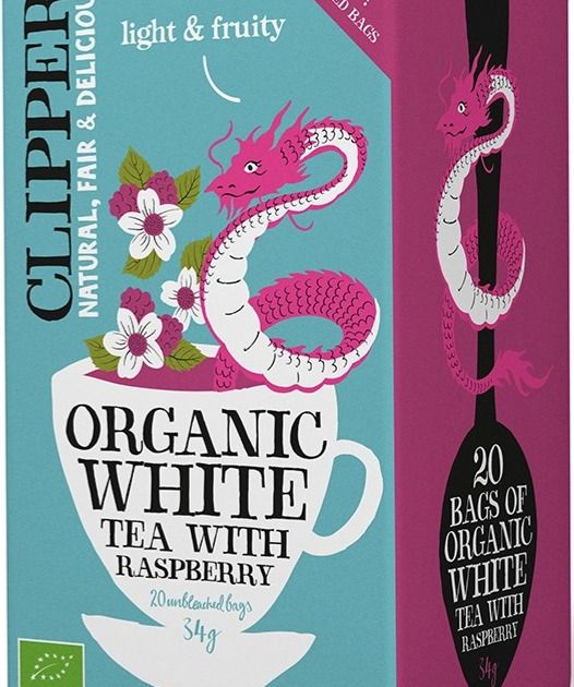 Clipper Organic White Tea With Raspberry 20 tepåsar Crema