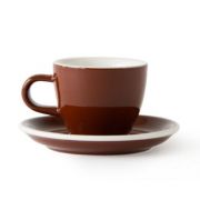 Acme Demitasse Espresso Cup 70 ml + Saucer 11 cm, Weka Brown