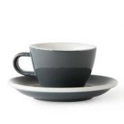 Acme Small Cappuccino Cup 150 ml + Saucer 14 cm, Dolphin Grey