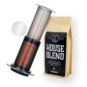 AeroPress Coffee Maker + Permanet Metal Filter + Crema House Blend 250 g