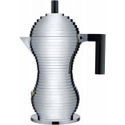 Alessi Pulcina MDL02 mokabryggare 6 koppar, svart handtag